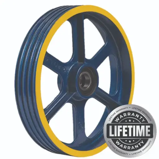 فلکه هرزگرد چدنی اقتصادی قطر 400 ، 4 شیار ، گام 15 تا 17 با شفت 40 ، دو بلبرینگ(ژاپن) همراه ملزومات  